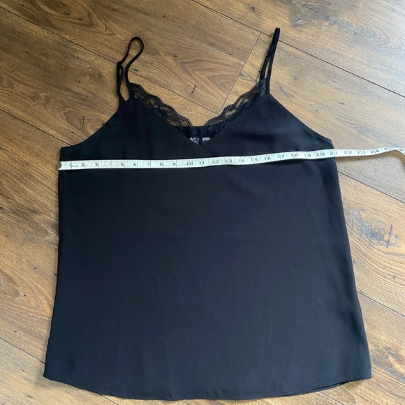 Simons Black Lace Trim Silky Cami, Size Large - Picture 5 of 8